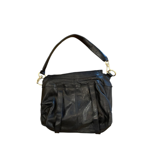 The Sak Black Leather Shoulder Bag‎ Hobo Boho Handbag - Picture 2 of 9